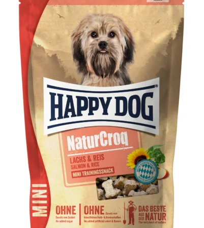 Happy Dog Mini Naturcroq snack Laks og ris 100 g.