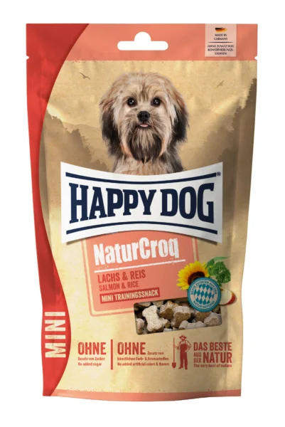 Happy Dog Mini Naturcroq snack Laks og ris 100 g.