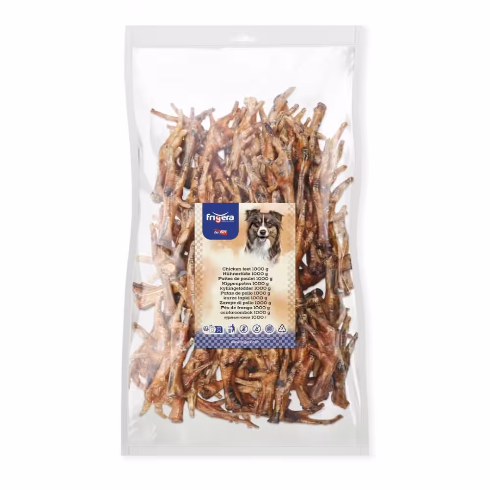 Frigera Natural Dog Chews Kyllingefødder 1000 g.
