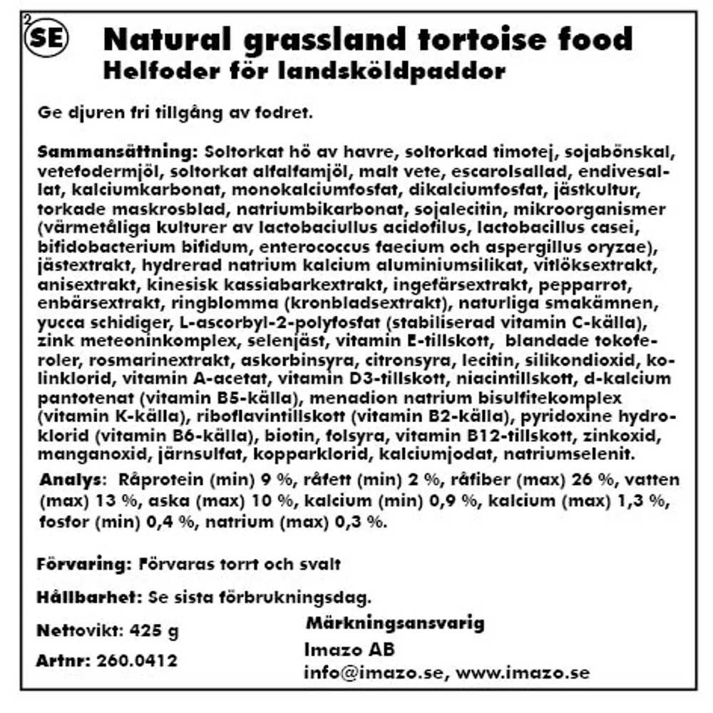 Zoo Med Natural Grassland Tortoise Food 425 g.