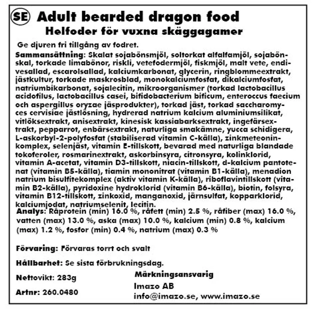 Zoo Med Natural Adult Bearded Dragonfood 283 g.