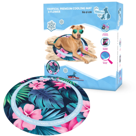 CoolPets Tropical Premium Cooling Mat Flower Ø60 cm.