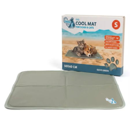 CoolPets Premium Cooling Mat S 40x50 cm. Olivengrøn