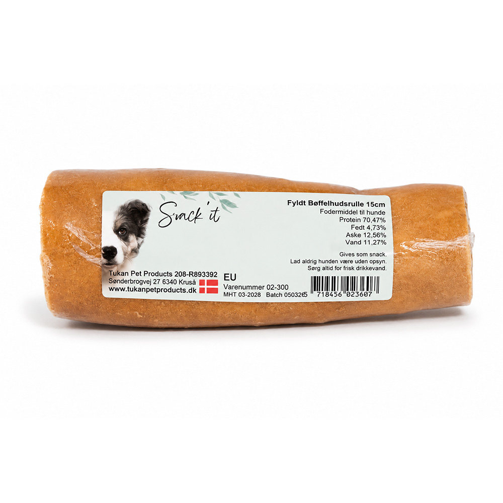 Snack'it fyldt Bøffelhudsrulle 15 cm.