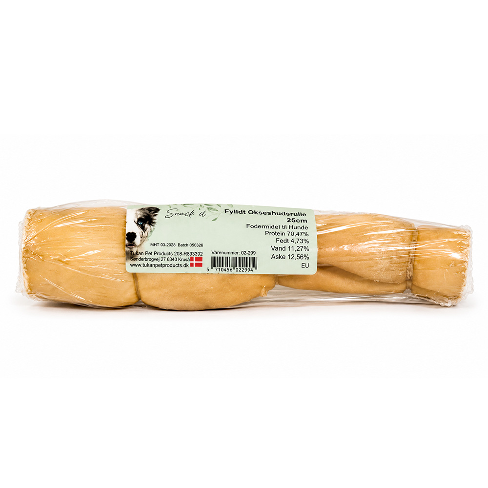 Snack'it fyldt Oksehudsrulle 25 cm.