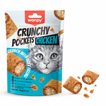 Wanpy Cat Crunchy Pockets Chicken 60 g.