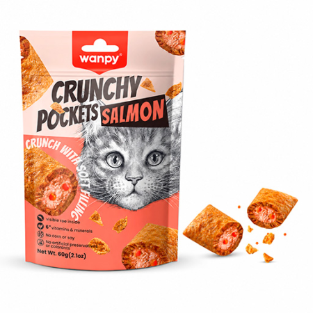 Wanpy Cat Crunchy Pockets Salmon 60 g.