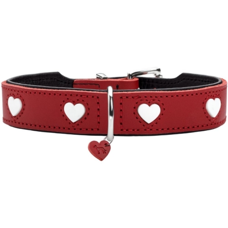 Hunter Læder halsbånd Love M/L 47-54 cm.