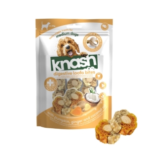 Knash Digestive Loofa Bites, Græskar & Ingefær 100 g.
