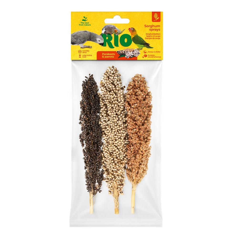 RIO sorghumkolber parakitter og papegøjer 3 stk.