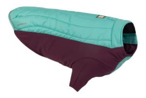 Ruffwear vinterjakke, turkis & bordeaux.
