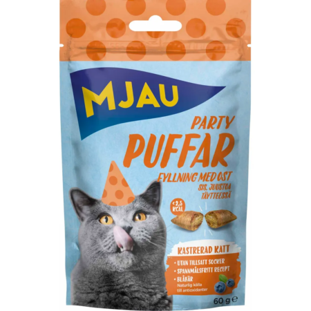 Mjau Partypuffar Ost 60g