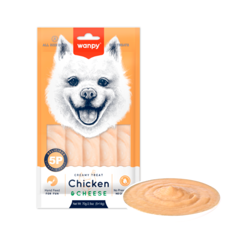[WP87025] Wanpy Dog Creamy Lickable Chicken & Cheese 70g