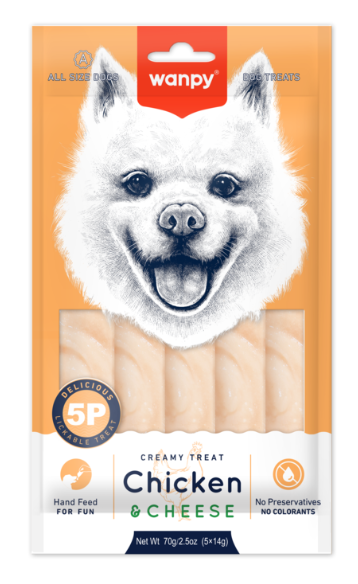 Wanpy Dog Creamy Lickable Chicken & Cheese 70g (5x14g)