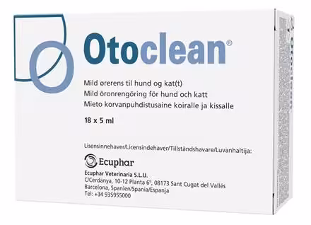 Otoclean ørerens til Kat & Hund 18x5 ml.
