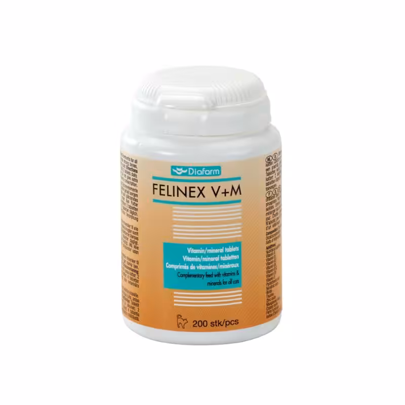 Diafarm Felinex vitaminer/mineraler t/kat, 200 stk