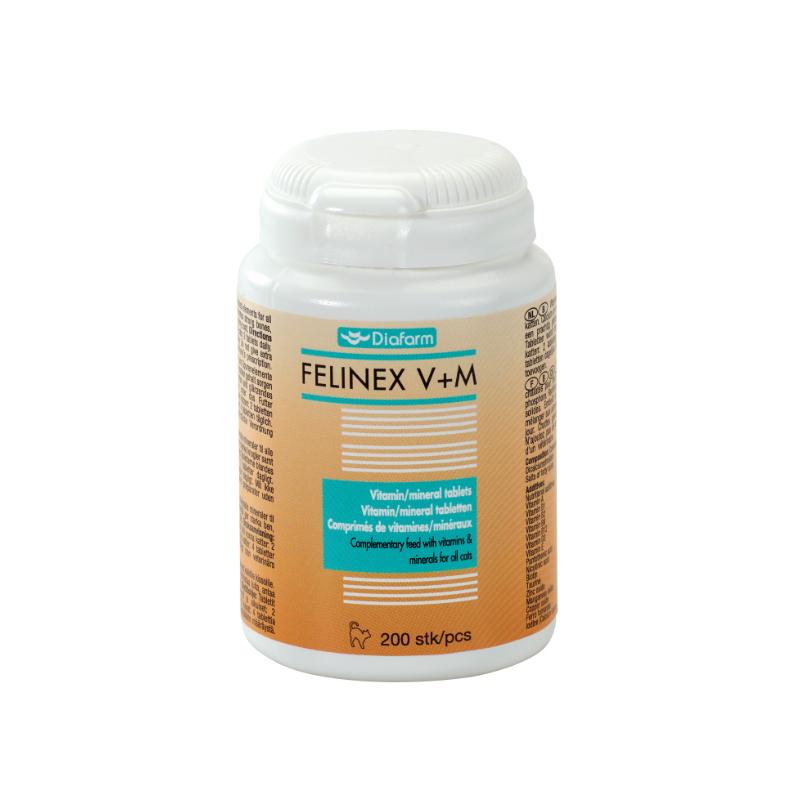 Diafarm Felinex vitaminer/mineraler t/kat, 200 stk