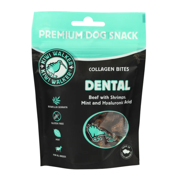 Kiwi Walker Dental Collagen Bites (Oksekød, Mynte og Hyaluronsyre) 77 g.
