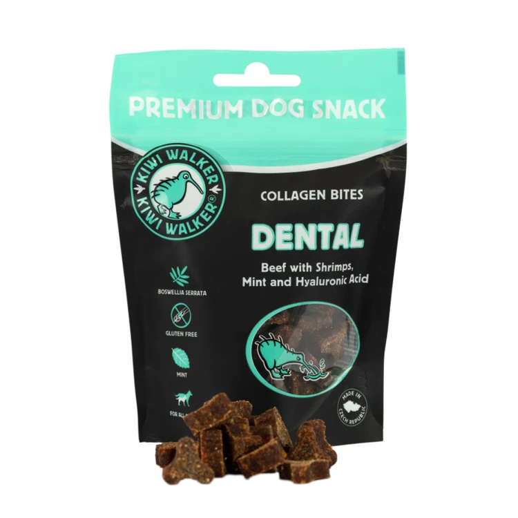 Kiwi Walker Dental Collagen Bites (Oksekød, Mynte og Hyaluronsyre) 77 g.