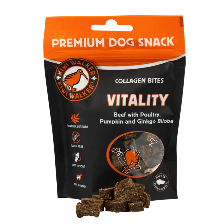 Kiwi Walker Vitality Collagen Bites (Græskar og Ginkgo Biloba) 77 g.