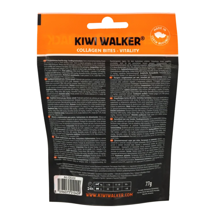 Kiwi Walker Vitality Collagen Bites (Græskar og Ginkgo Biloba) 77 g.