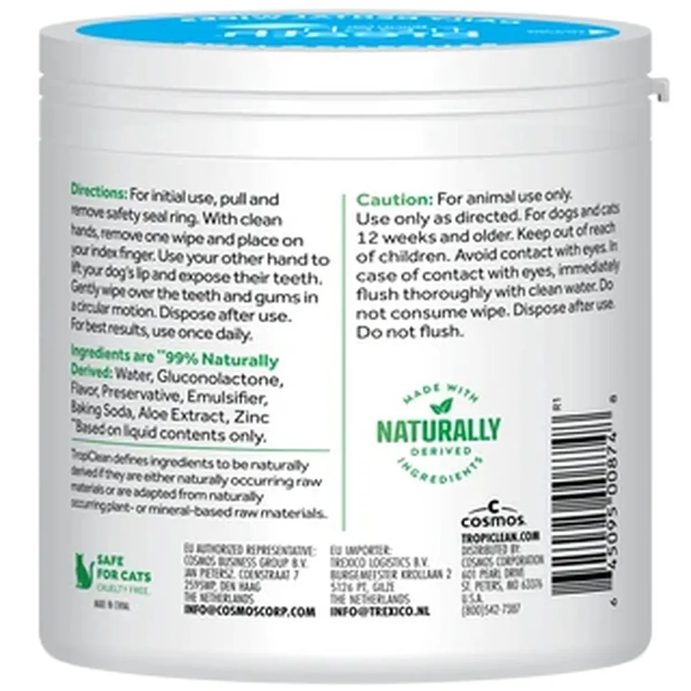 Tropiclean Daily Dental Wipes 50 stk.