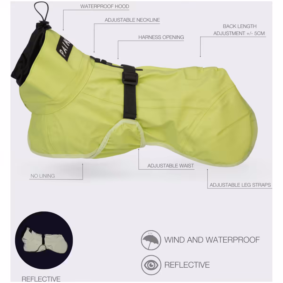 Paikka Reflective Regnjakke, Matcha