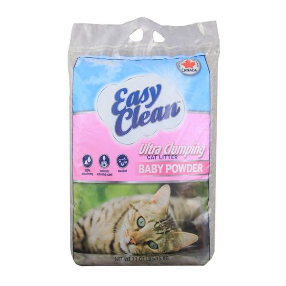Kattegrus EasyClean Babypudderduft 15 kg.
