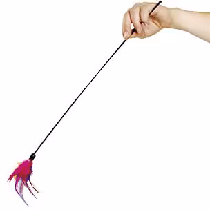 Flamingo Featherstick – drillepind til kat med farverige fjer