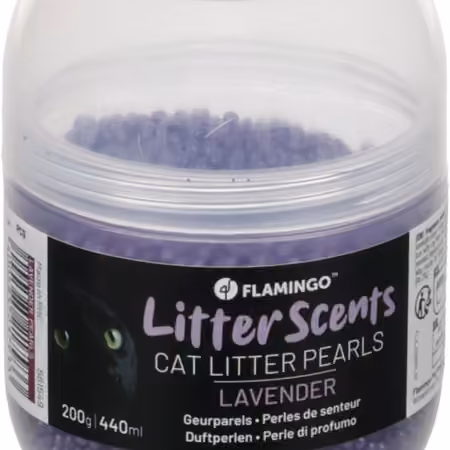 Flamingo Duftperler til kattetoilet – lavendel 440 ml