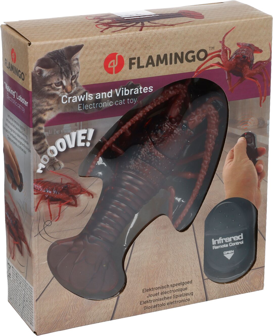 Flamingo Crawla Hummer interaktivt kattelegetøj med fjernbetjening