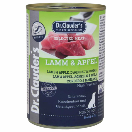 Dr. Clauders Prebiotics Lam og æble vådfoder 400 g.
